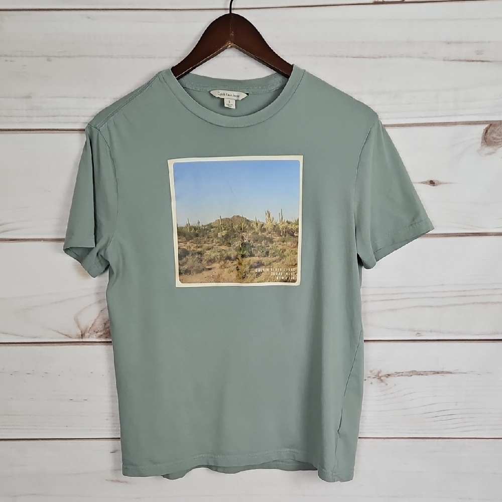 Calvin Klein Jeans Light Blue Short Sleeve Tee with Desert Graphic